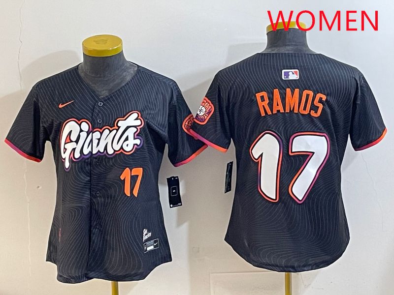 Women San Francisco Giants #17 Ramos Black Joint Name 2025 Nike MLB Jersey style 6